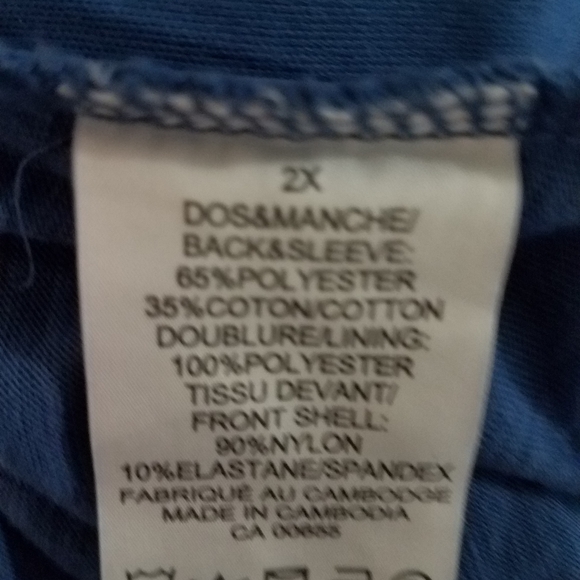 Chic Blue Floral Lace Overlay 2X Short Sleeve Top - Picture 6 of 8